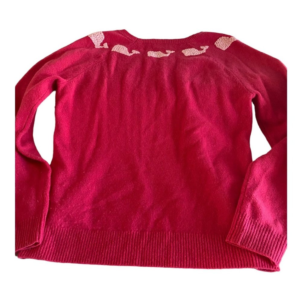 Womens Vineyard Vines Sweater Medium -Pink Whale Logo Soft Comfy 100% Lambswool - Picture 8 of 12